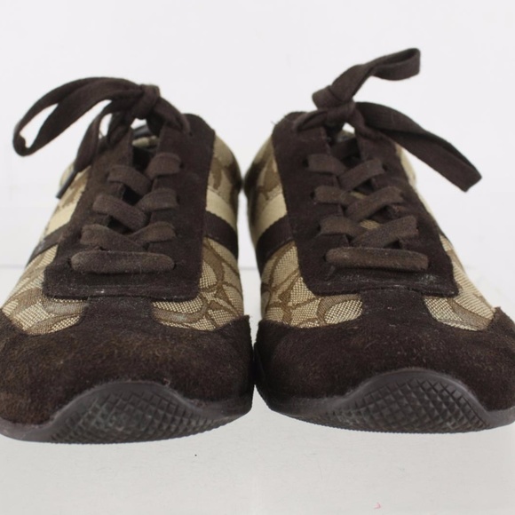 Coach Kelson Brown Signature Suede Canvas Lace Up - Picture 5 of 6